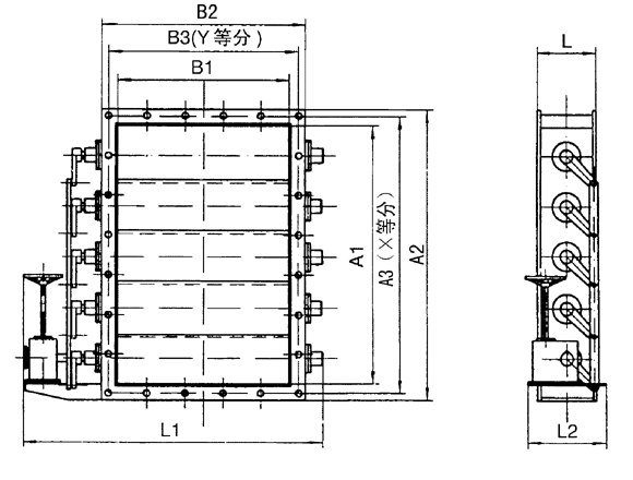 百葉式電動氣流調(diào)節(jié)閥是我公司的一種新型節(jié)能可靠的氣流調(diào)節(jié)設(shè)備。百葉式電動氣流調(diào)節(jié)閥適用于冶金、礦山、煤炭、建材、化工、電力等行業(yè)的風(fēng)機(jī)進(jìn)、出口及通風(fēng)管道上，對管路中流量進(jìn)行電動調(diào)節(jié)。